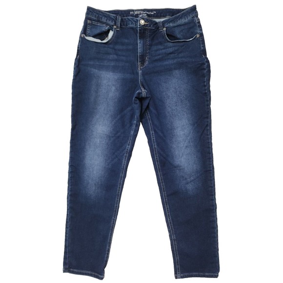 Maurices Jeans M Jeans Sz 16 Reg Womens High Rise Dark Wash Blue Denim Jeggings - Picture 5 of 10